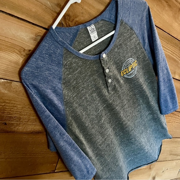 Alternative Earth Gray & Blue Vintage-style Baseball Tee Size M - Unisex fit - Picture 8 of 8